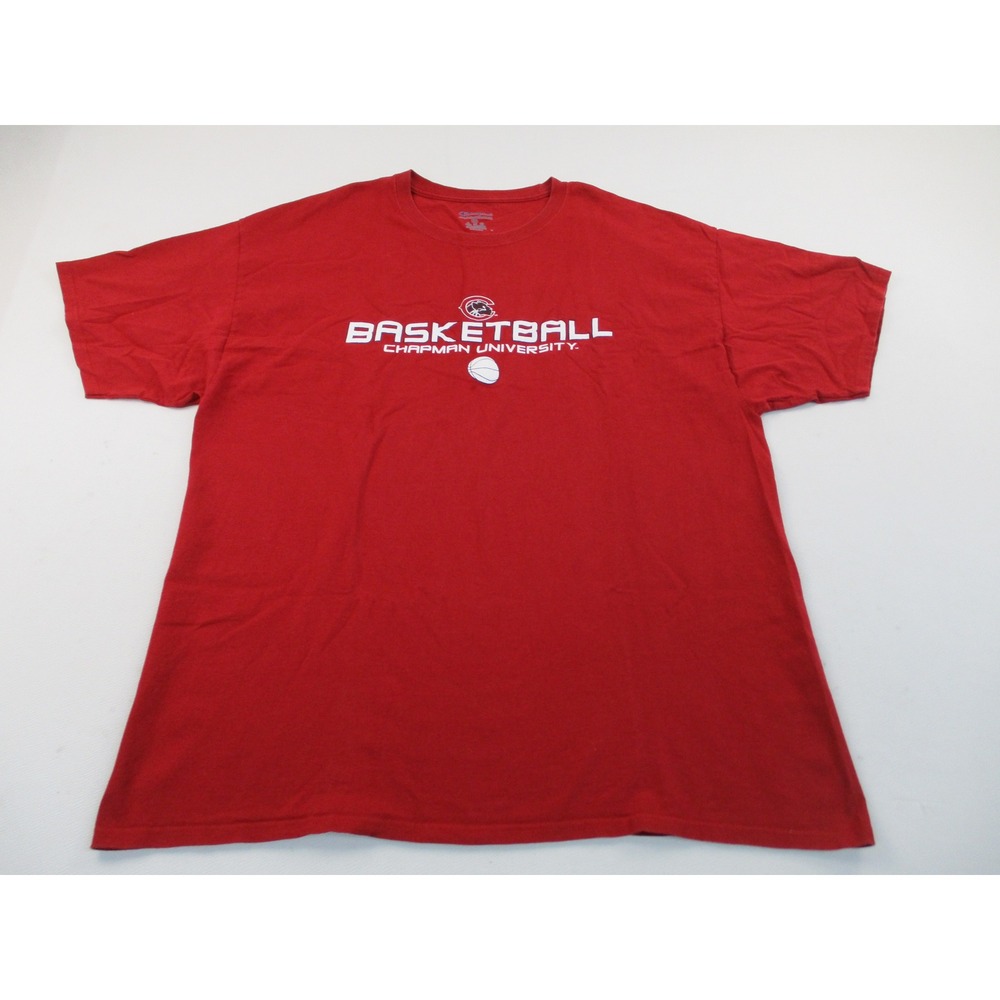 Champion Shirt Mens 2XL Red Chapman University Basketball Graphic Tee Cotton